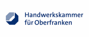 Logo Handwerkskammer für Oberfranken: blaues Symbol und Schriftzug auf Weiß, Partner günstiger Bestattungen bei YANA.